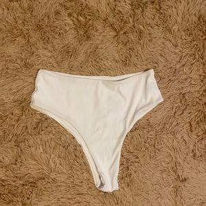 white high waisted bikini bottoms